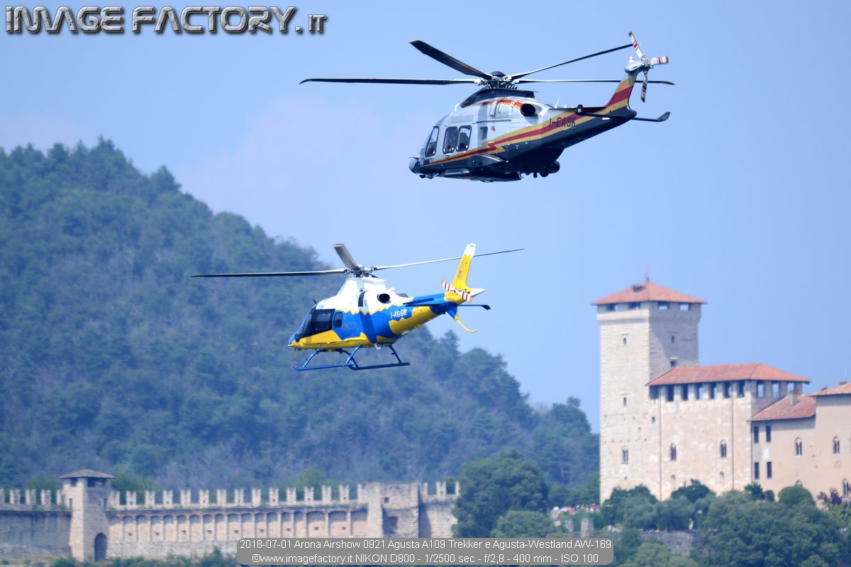 2018-07-01 Arona Airshow 0921 Agusta A109 Trekker e Agusta-Westland AW-169